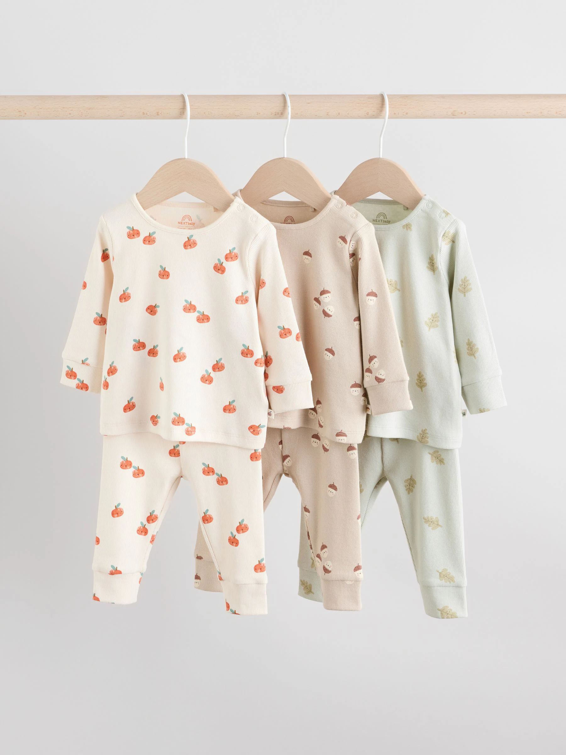 Green/Neutral Autumnal Print - Top en Leggings 6 -delige Baby Set (0mnd-2jr)