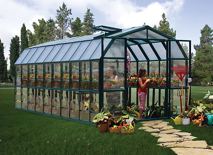 Serre en pvc et polycarbonate Palram Canopia Grand Gardener vert 8 x 20 m