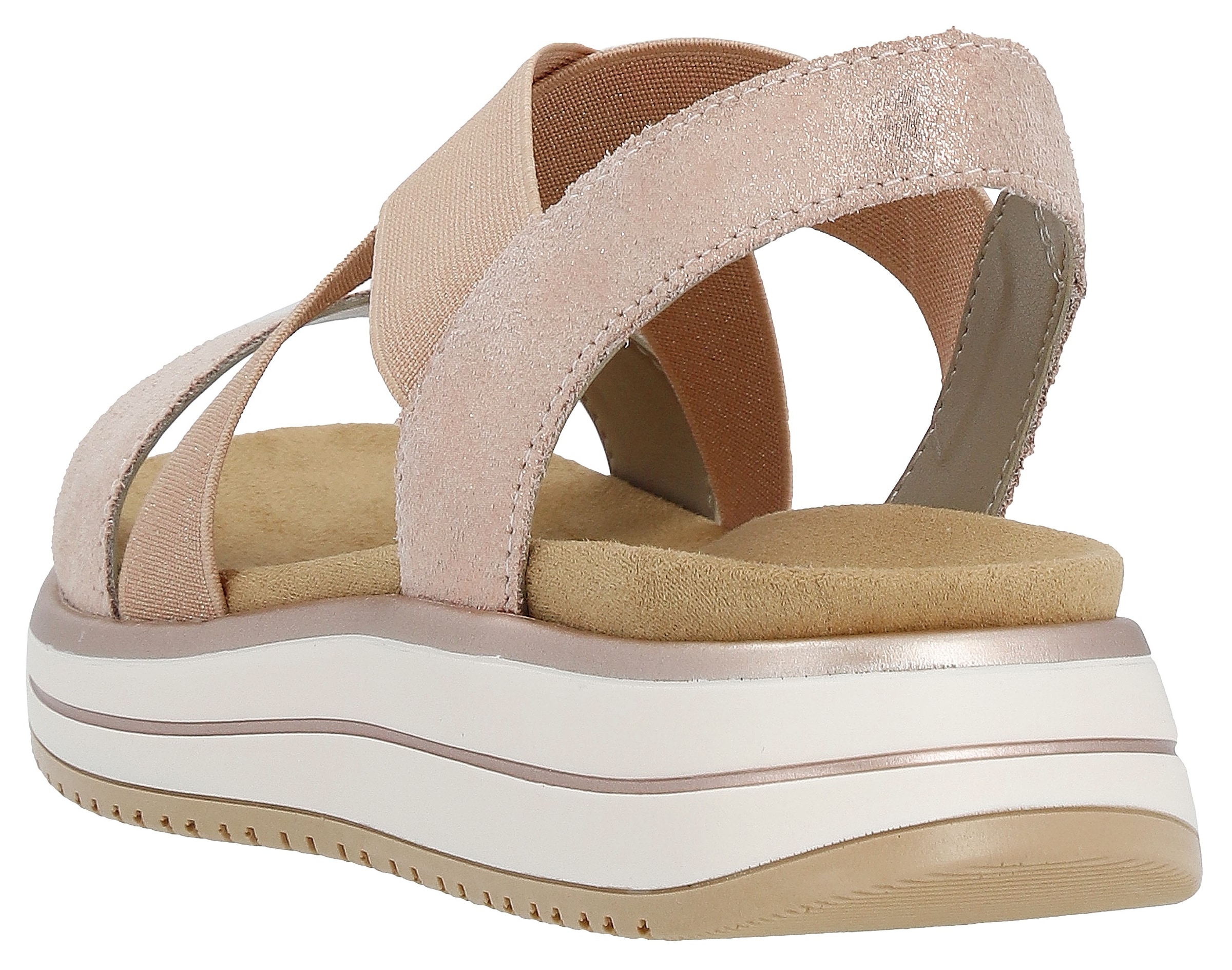 Remonte Riemchensandale  , Sommerschuh, Sandalette, Keilabsatz, mit praktischem Gummizug