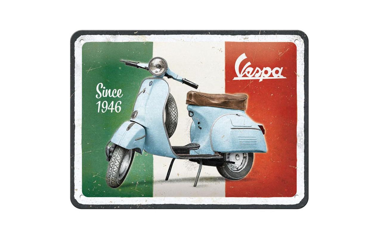 Schild Vespa Since 1946 15 x 20 cm, MetallBlechschild im Retro Design