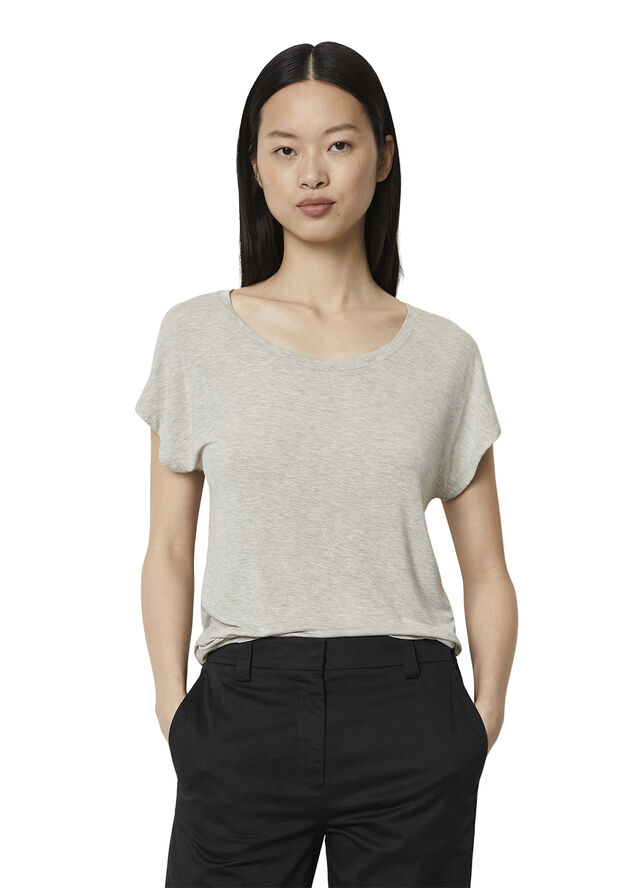 Marc O’Polo T-shirt, short sleeve, deep round n Summer grey melange