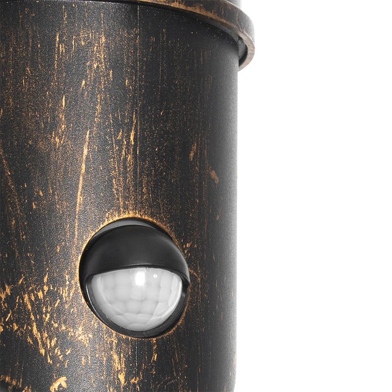 Buiten wandlamp antiek goud IP54 met bewegingssensor - Kiki