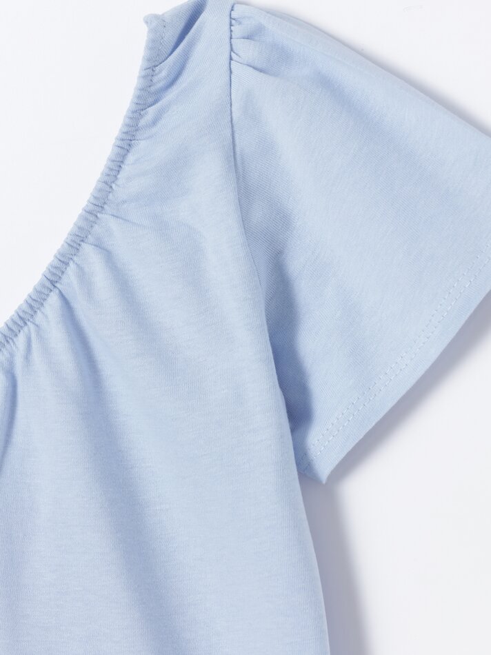 Camiseta assimétrica - Azul claro