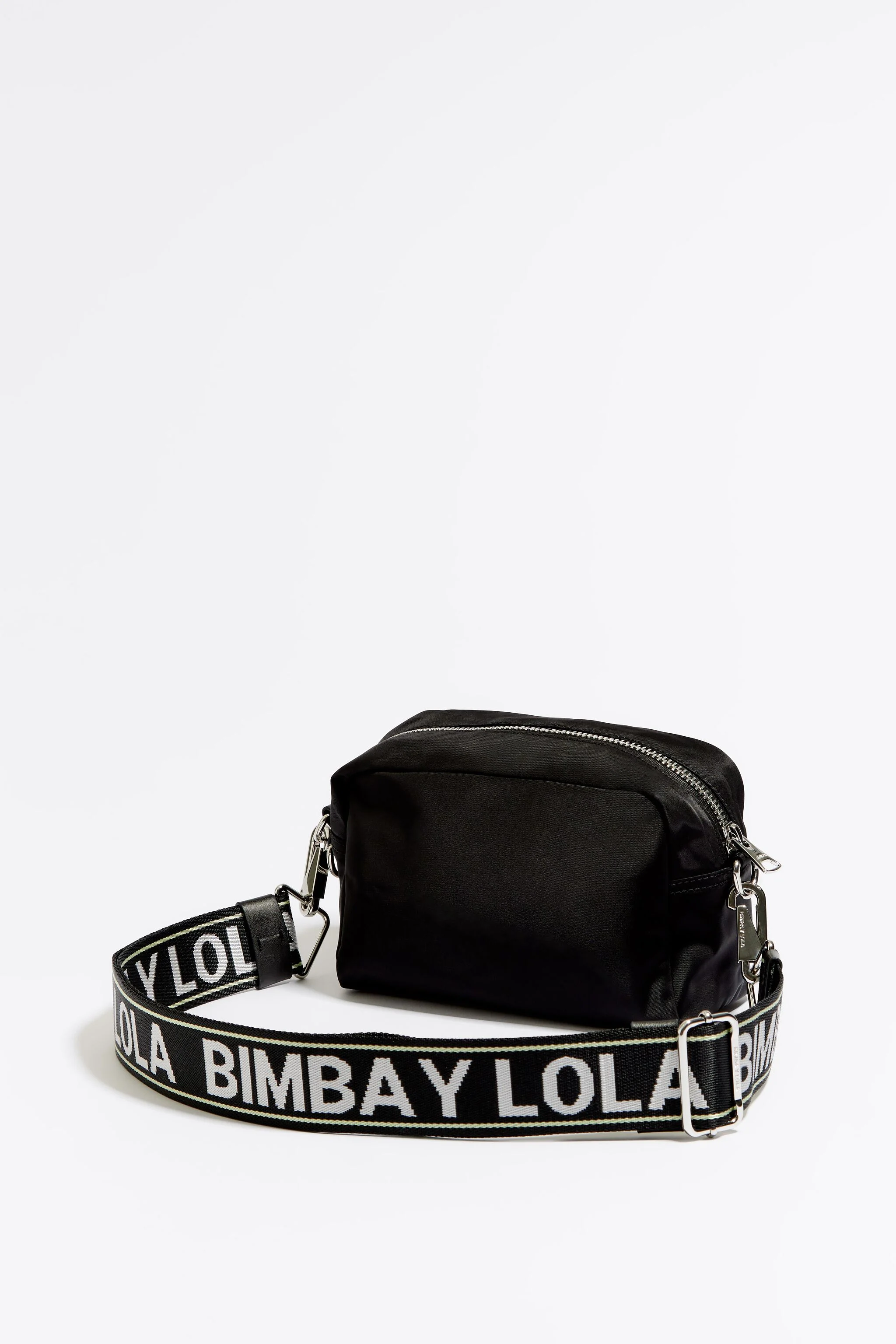 Bolsa transversal pequena de náilon preto