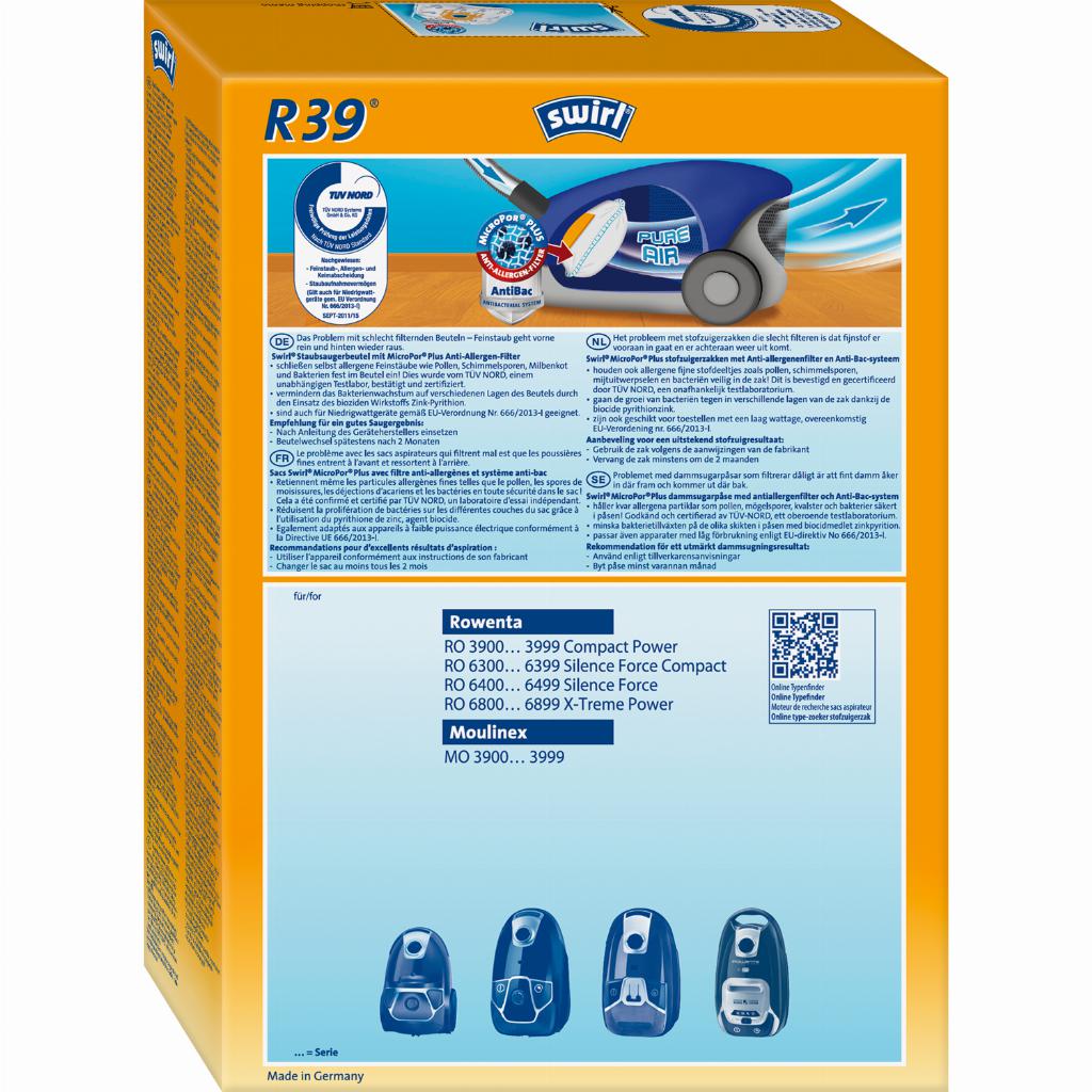 Swirl R 39 MicroPor Plus Cilinderstofzuiger Stofzak