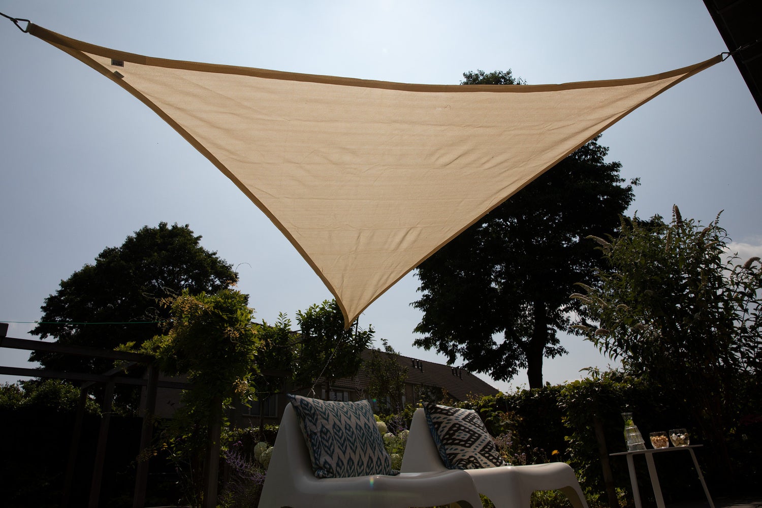 NC Outdoor schaduwdoek beige driehoek 360 x 360 x 360 cm