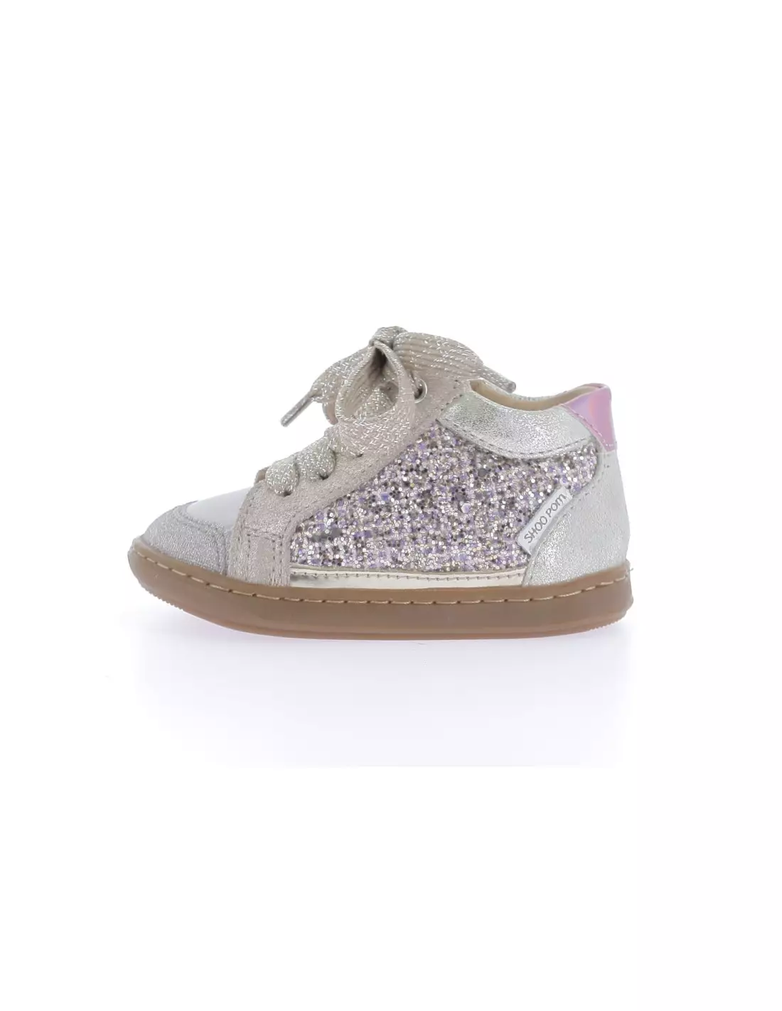 SHOO POM BOUBA CONNECT GLITTER - Baskets PURPLETAUPEPLATINE