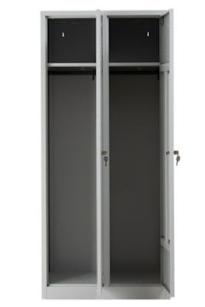 PROREGAL Garderobekast Camel 2 compartimenten HxBxD 180 x 80 x 50 cm Cilinderslot Grijs