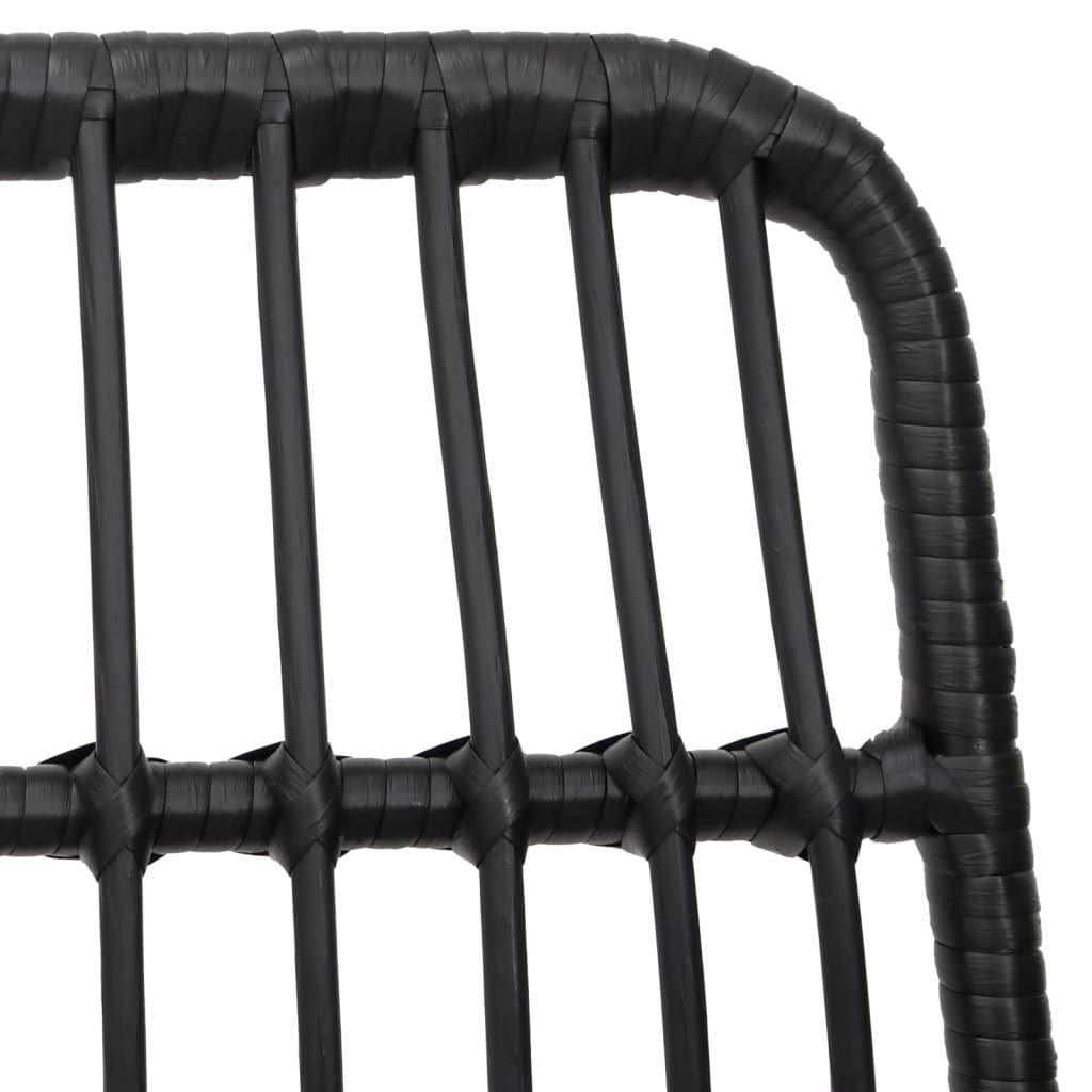 Mobilier à dîner de jardin 5 pièces noir résine tressée