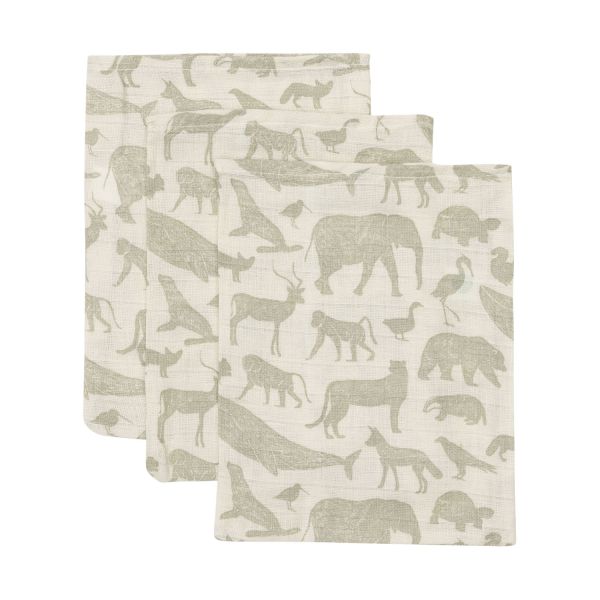 Jollein Animals Washandje - 3 Stuks - Nougat