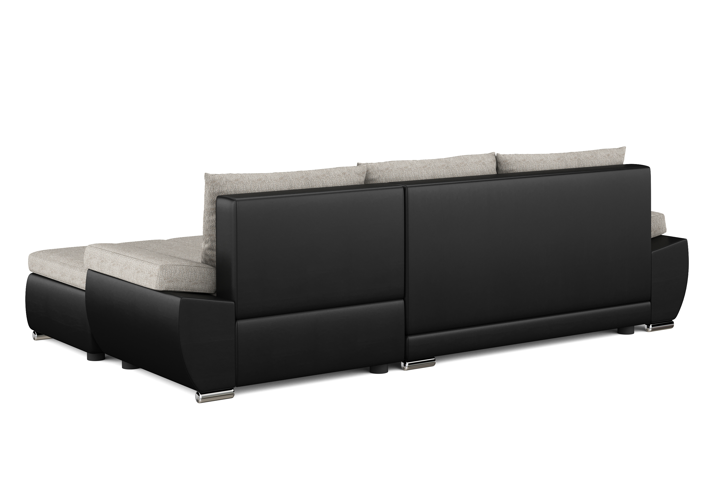 Ecksofa mit Schlaffunktion KIRA rechts schwarz/grau