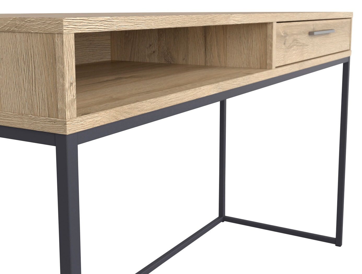 Schminktisch CHOLET 130 x 76,5 cm Eiche Nachbildung