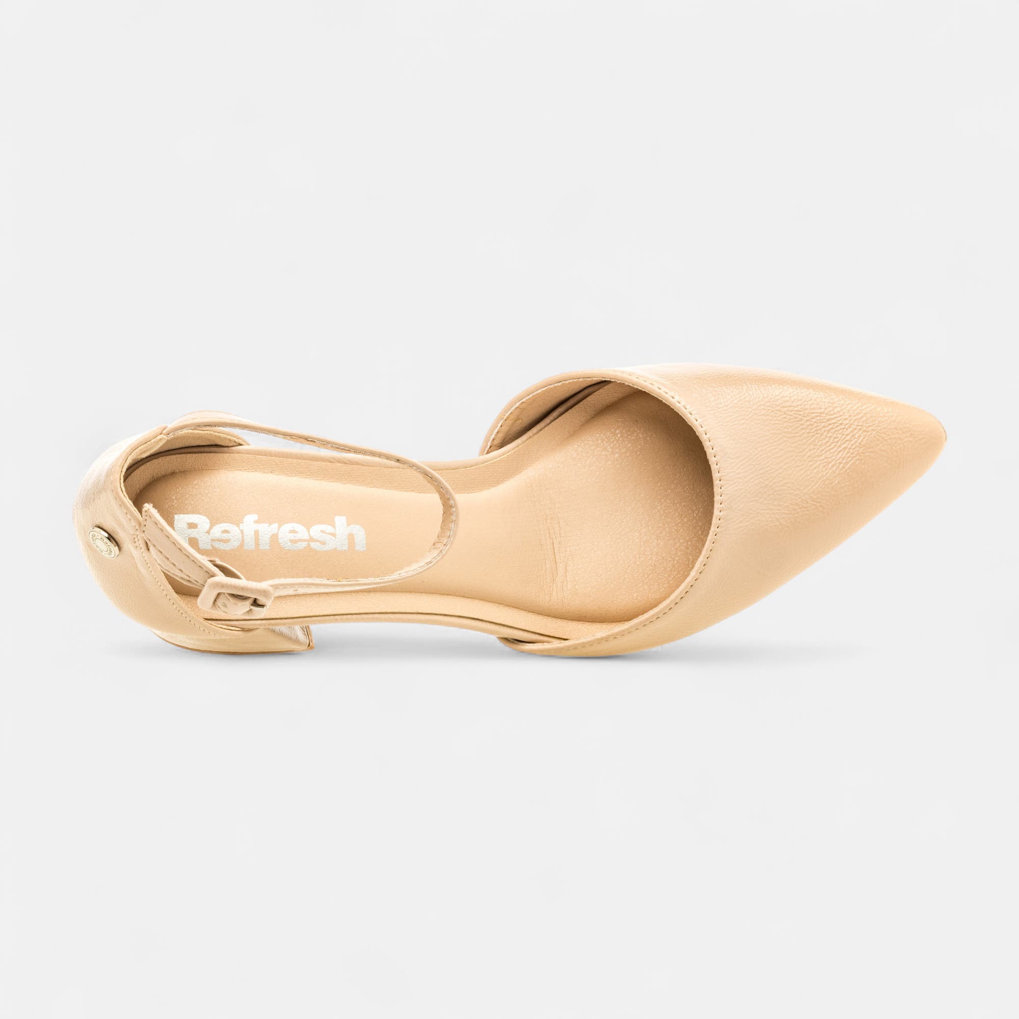 Escarpins quartiers ouverts à talon Femme beige