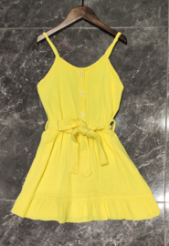 Sunny Breeze Strap Dress- geel of coral