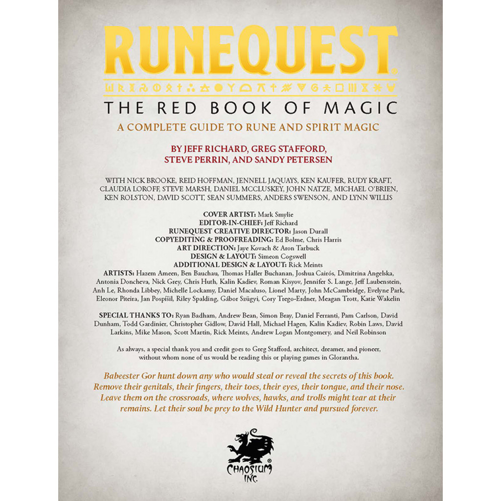 RuneQuest - The Red Book of Magic