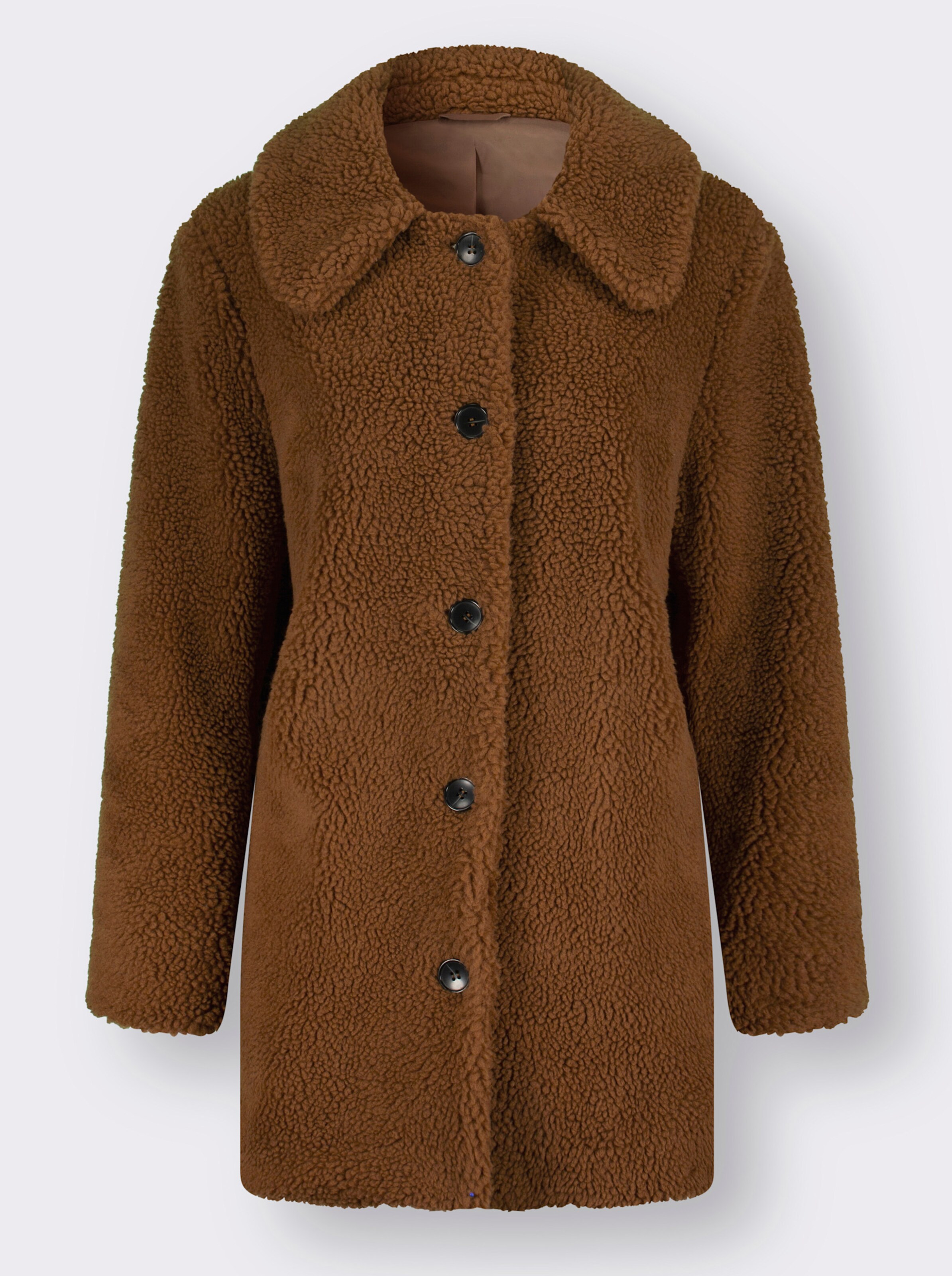 Longjacke in Teddy-Optik, weich