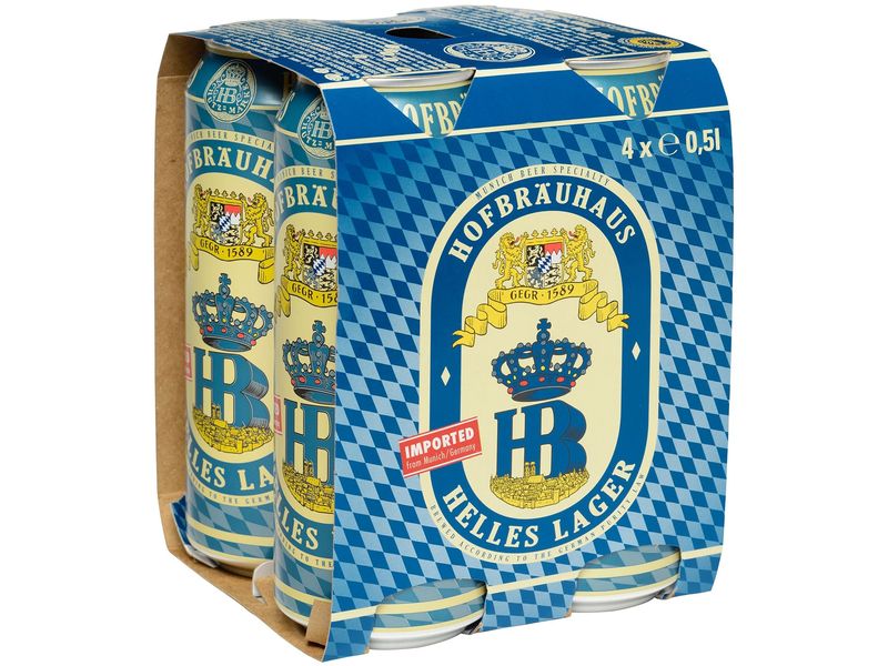 Hofbräu München Bier Helles Lager 4 x 0.5 l Bier