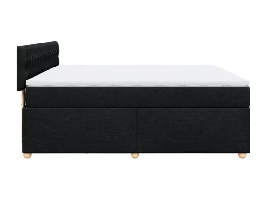 Sommier à lattes de lit avec matelas Noir 180x200 cm Tissu