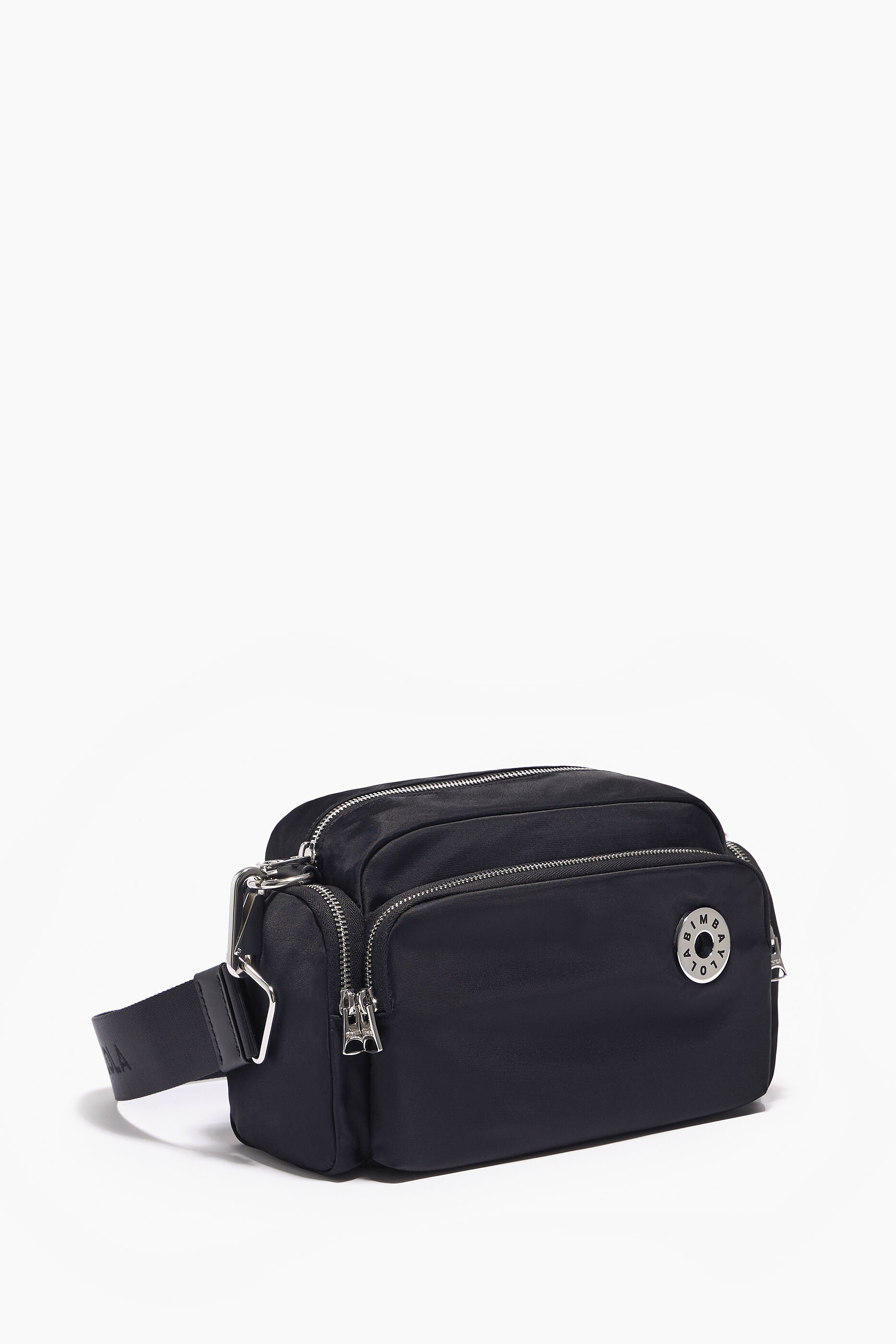 Bolsa de ombro M em nylon preto