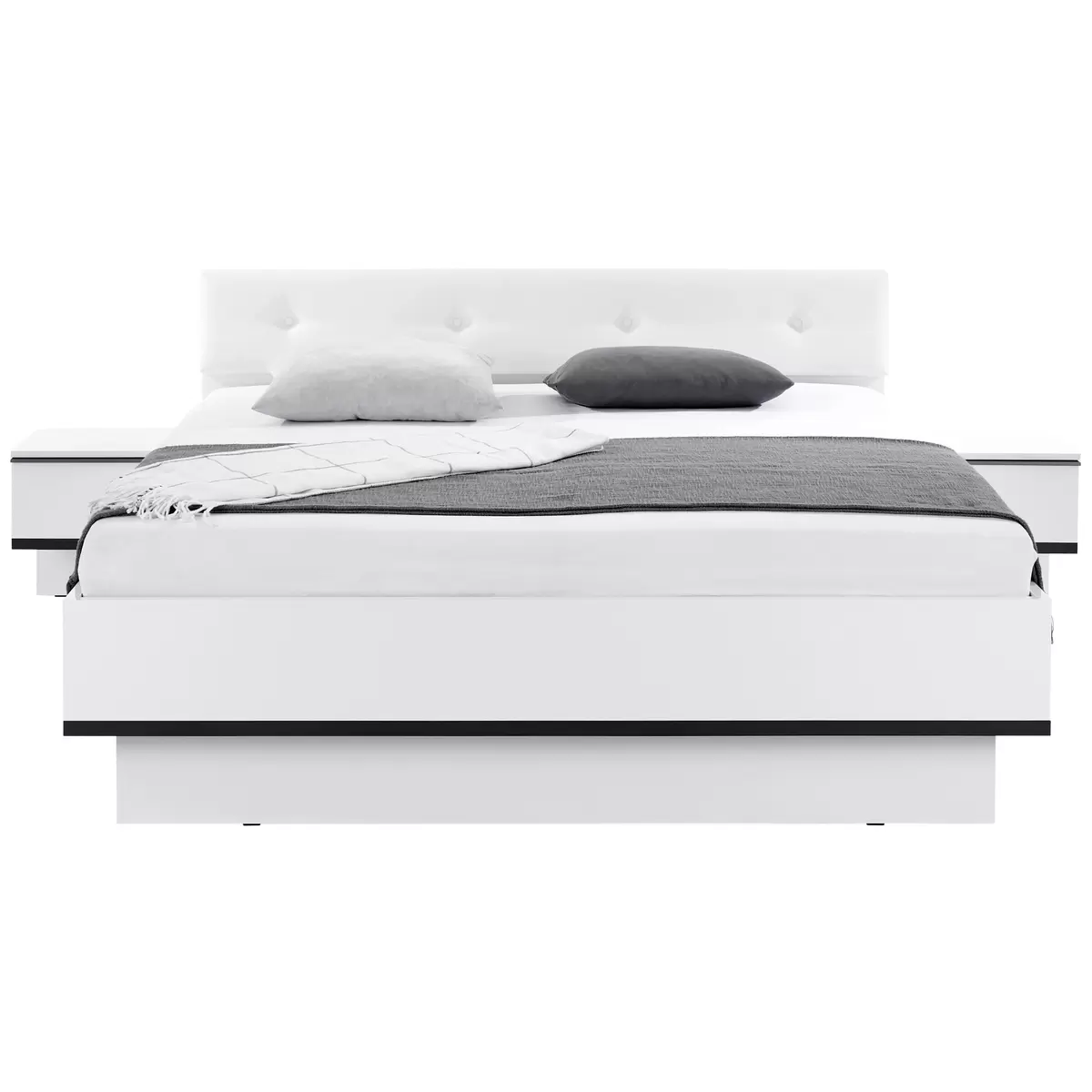 Futonbett Lucca 180 x 200 grau,weiss
