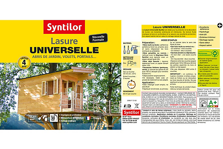 Lasure extérieure Universelle Syntilor chêne rustique 5L