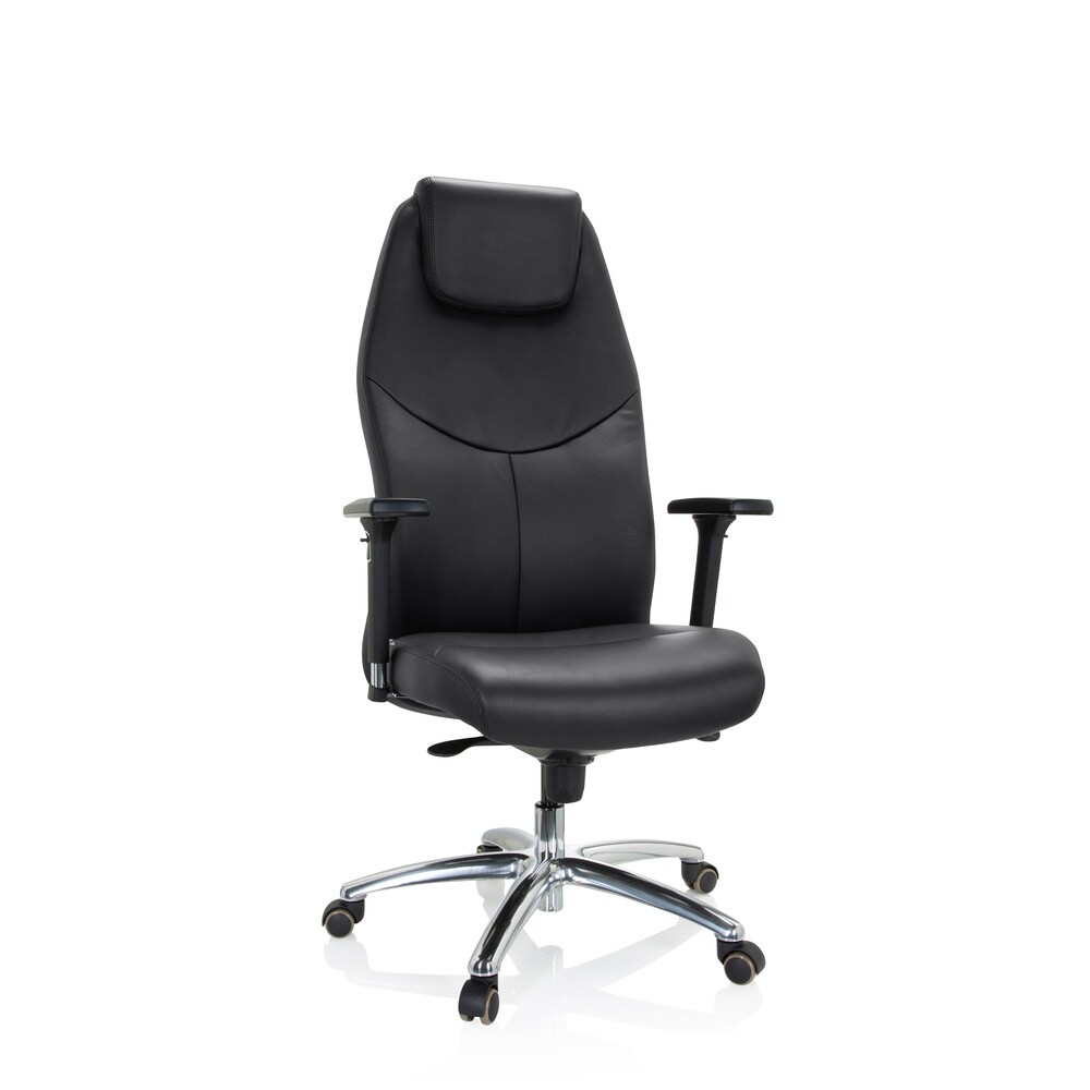 Profi Chefsessel FERRARA Leder mit Armlehnen (höhenverstellbar) hjh OFFICE