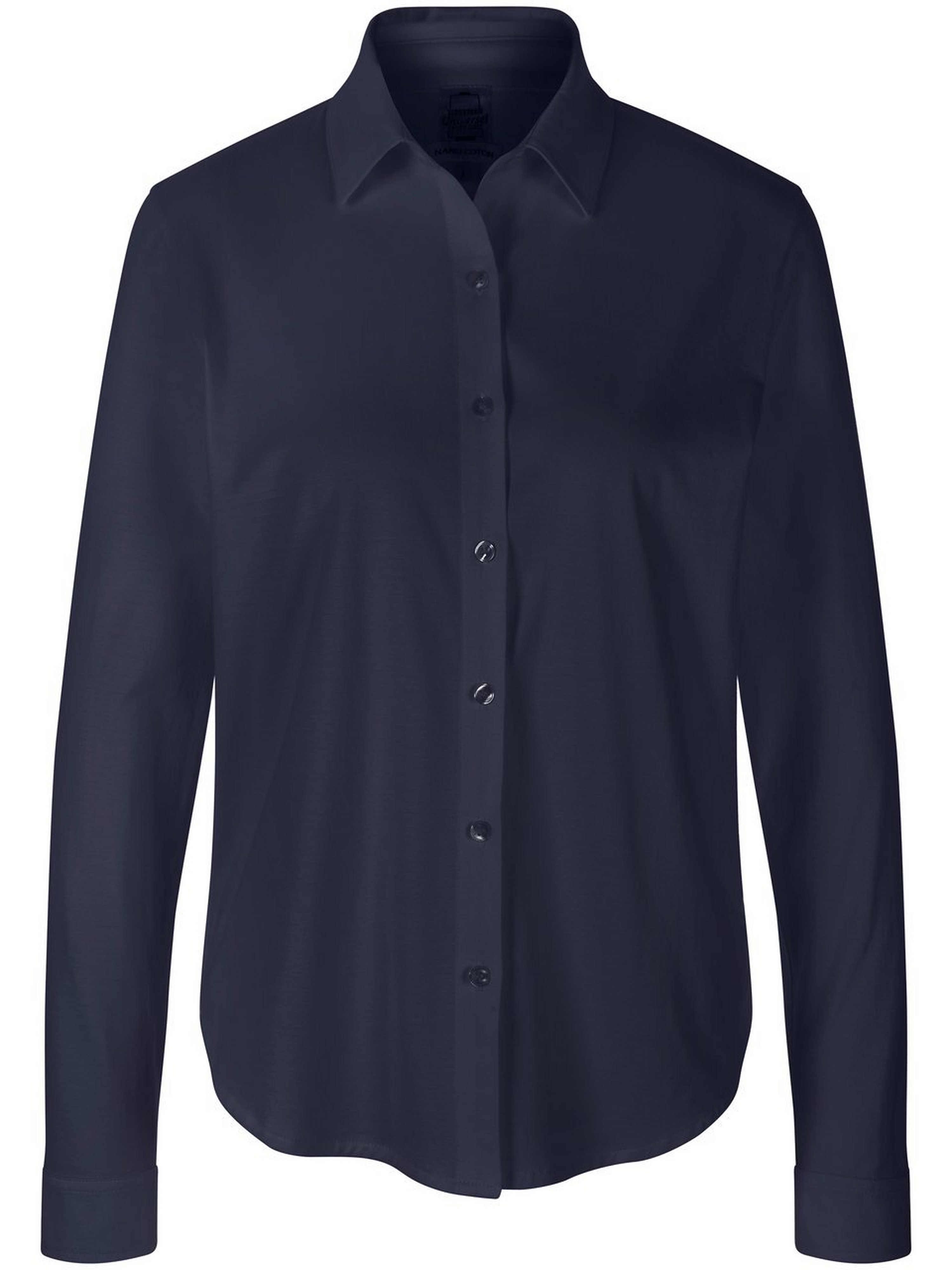Jersey-Bluse mit Hemdkragen
