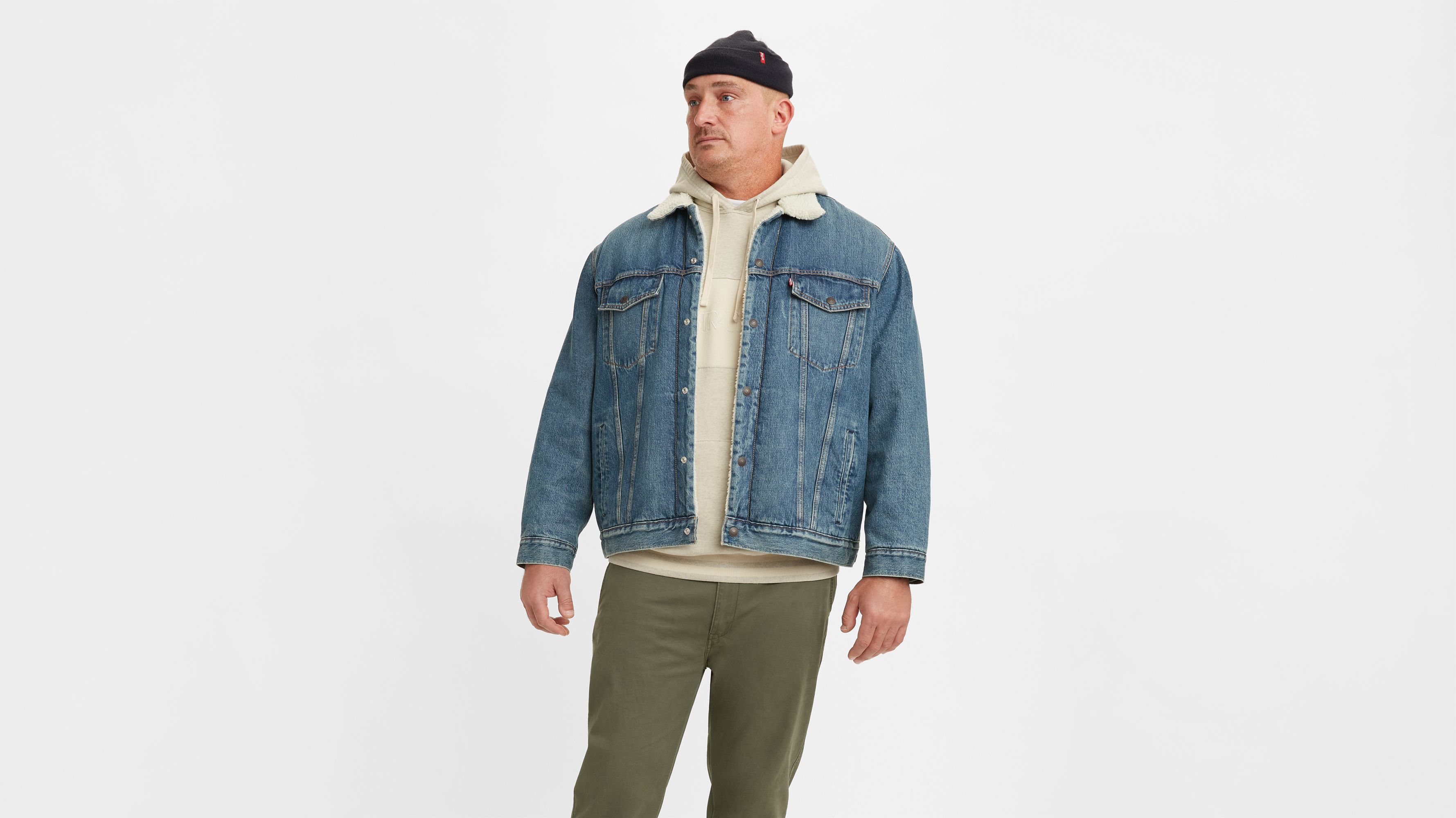 Veste Veste Trucker Sherpa (Grandes tailles) - Fable - Bleu