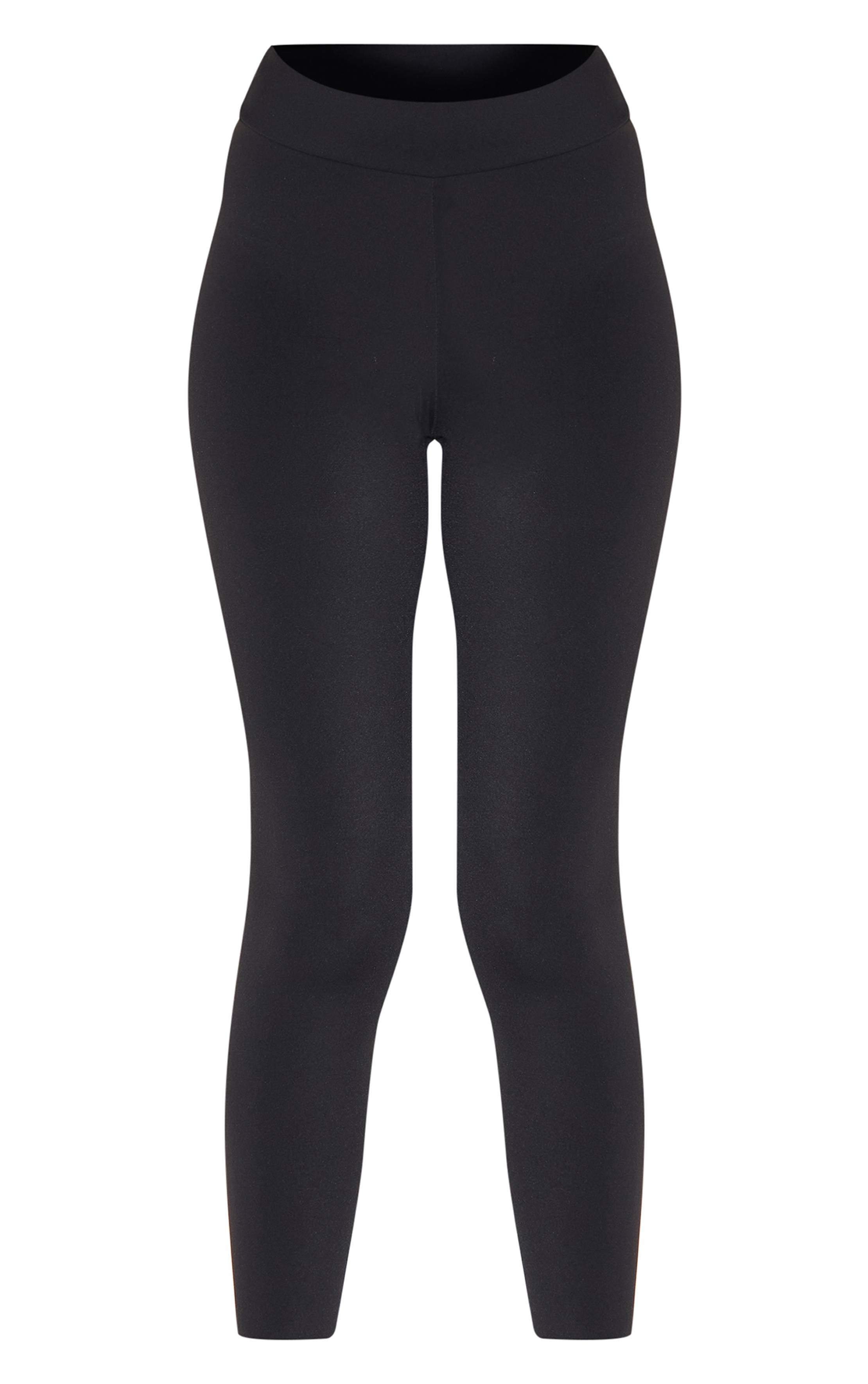 Noir Legging De Sport Taille Haute À Effet Sculptant Brossé Avec Détail Froncé Aux Fesses