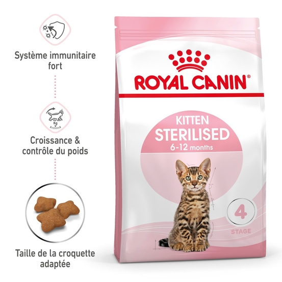 Croquettes chaton stérilisé 6 à 12 mois Kitten stérilisé 3,5kg