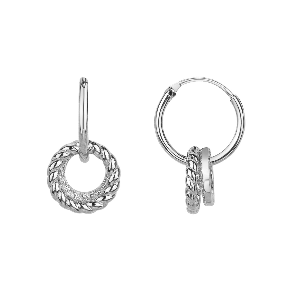 Créoles en Argent avec oxyde de zirconium blanc