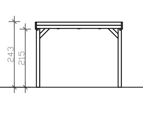 SKAN Holz enkele carport Grunewald 321 x 554 cm licht eiken