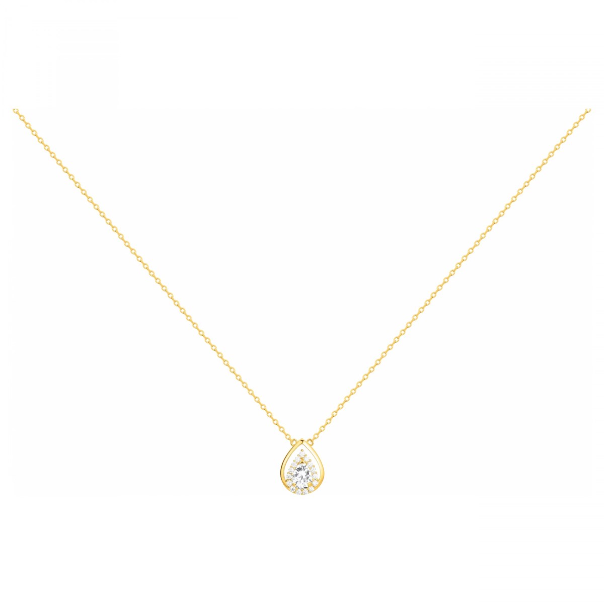 Collier en Plaqué Or avec oxyde de zirconium blanc