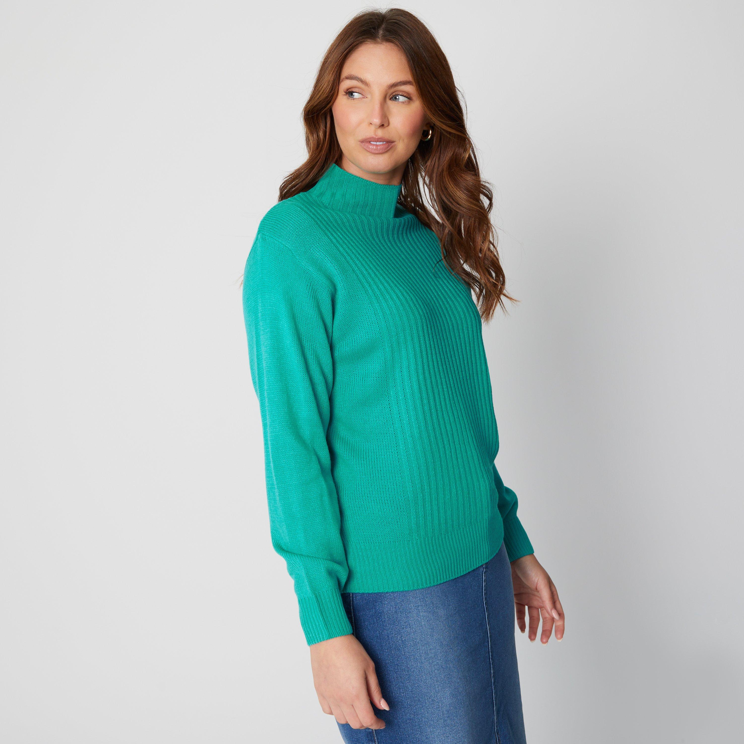 Be You Ladies Rib High Neck Jumper