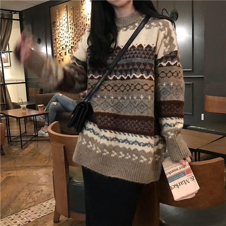 Ashlee - Oversized trui met patroon