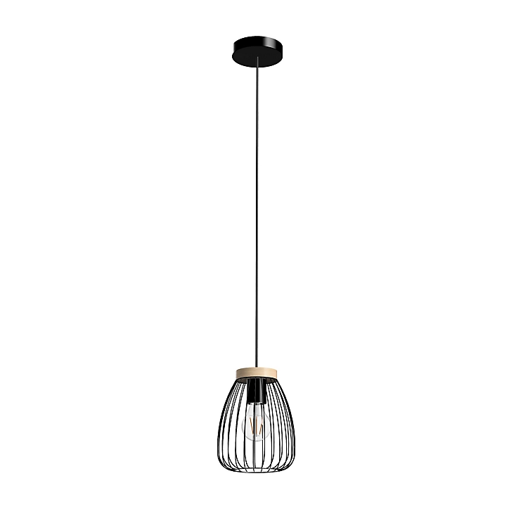 Suspension Cornago E27 IP20 40W Ø17xH.19,7cm noir Eglo