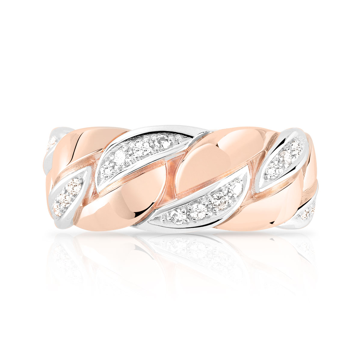 Bague or 750 rose diamant