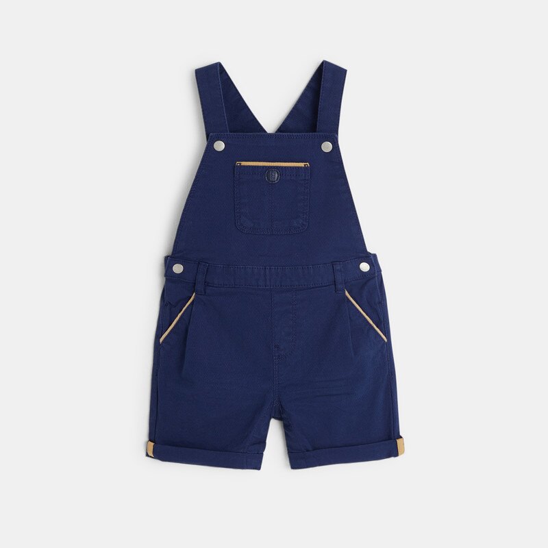 Ensemble salopette courte et polo bleue bébé garçon Bleu