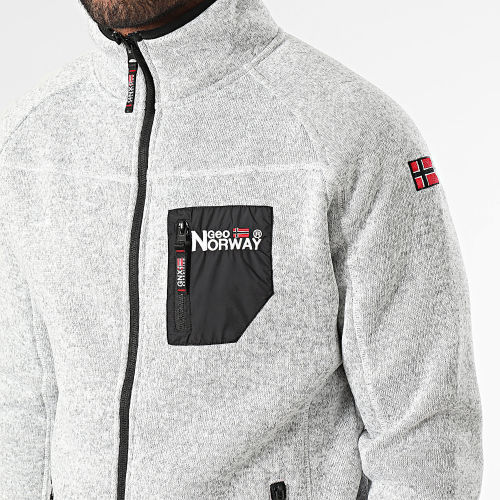 Veste Zippée Gris Chiné