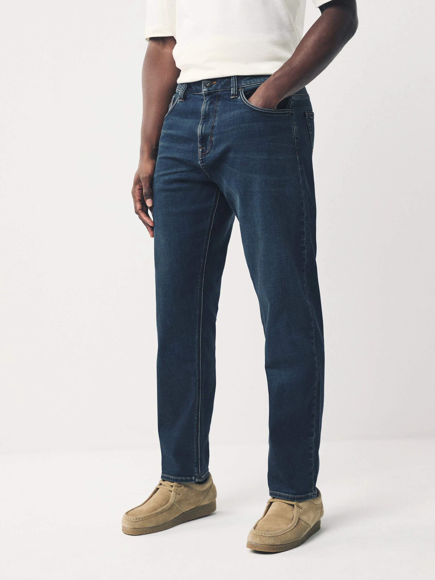 Blauw - Standaard toelopende pasvorm - Motionflex jeans