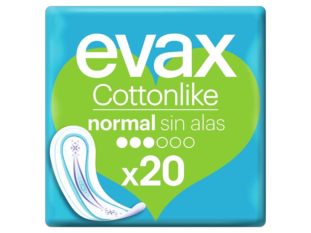PENSOS HIGIÉNICOS COTTONLIKE NORMAL EVAX 20 UN