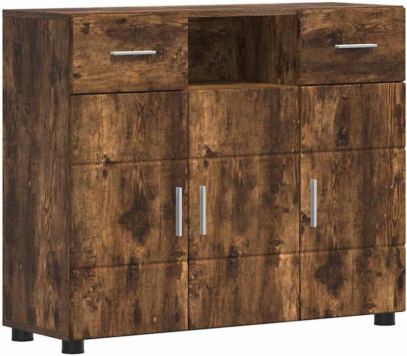 vidaXL - Dressoir - Gerookt Eiken - 88.5 x 30.5 x 73 cm - Bewerkt Hout