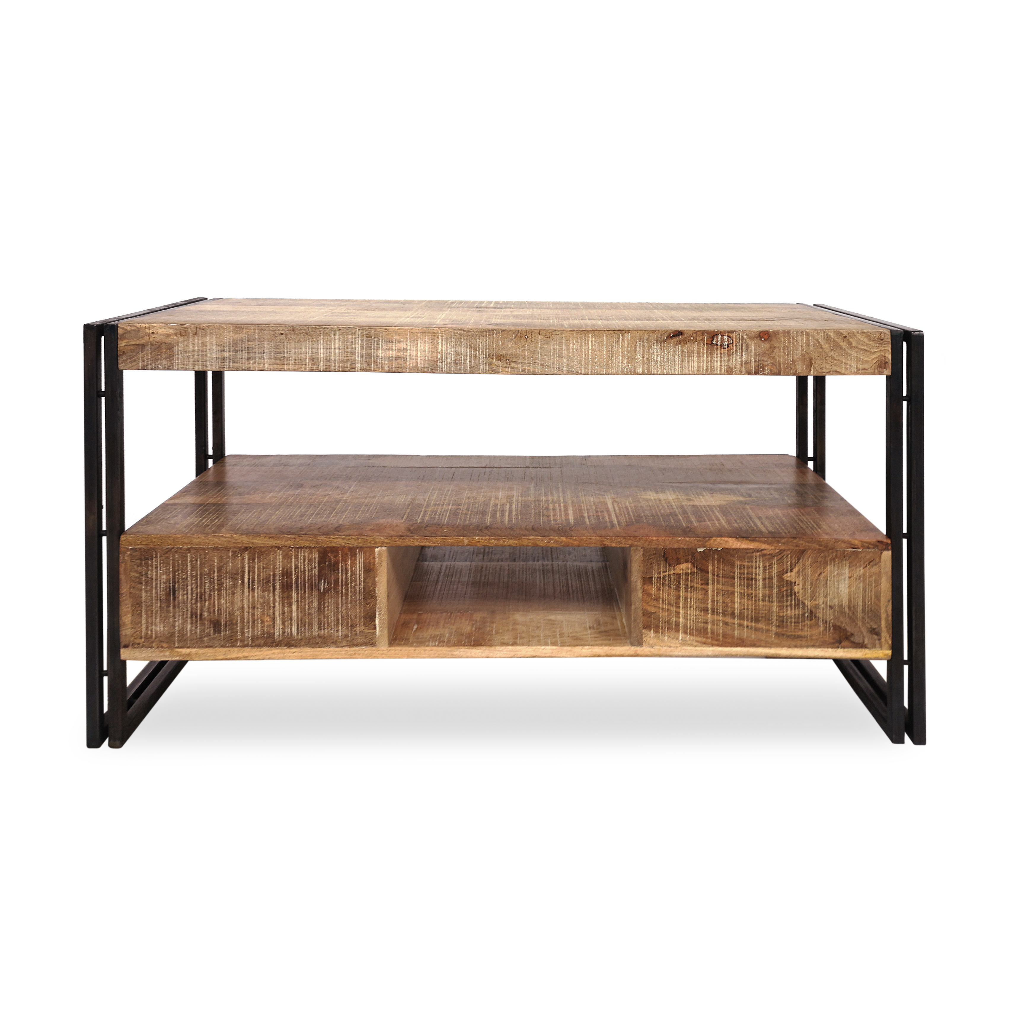 TV-Board 'Trackman', Metall und Mangoholz, B 120 cm, H 60 cm, T 45 cm von fischer's lagerhaus