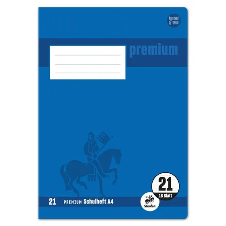 Staufen Premium Schulheft Lin21 A4 16 Blatt 90g/qm 9mm liniert