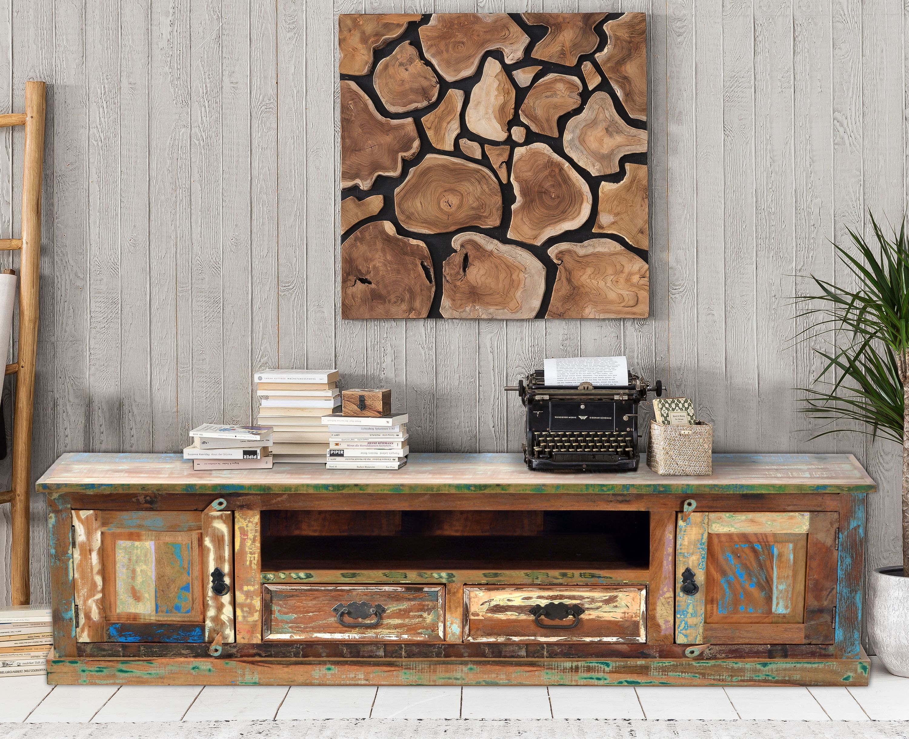 Lowboard Riverboat Altholz Kommode Sideboard TV Fernseher Wohnzimmer Schrank