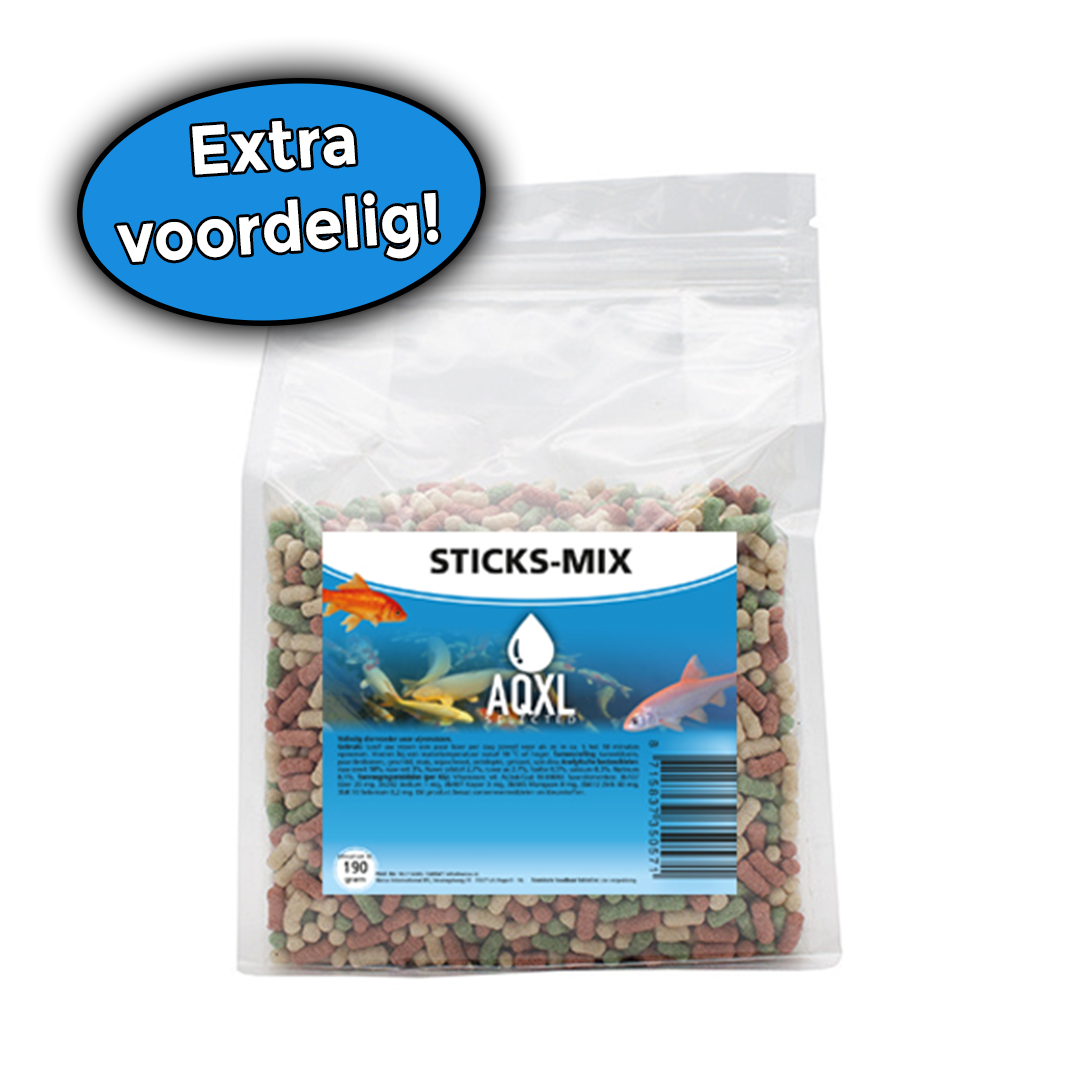 AQXL Selected Vijvervisvoer Sticks Mix M 190g
