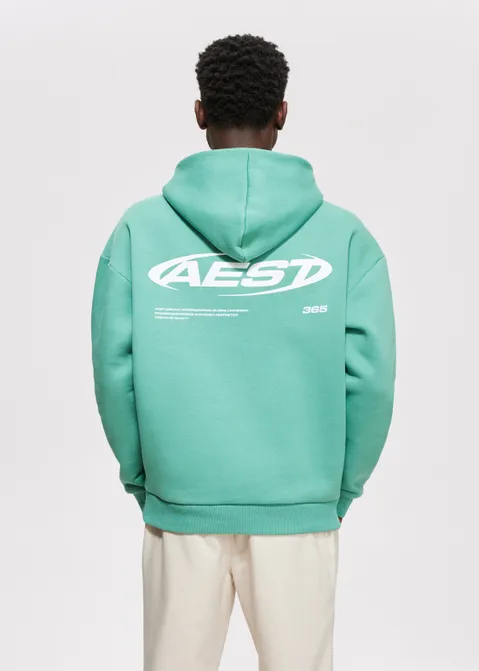 Hoodie met print team groen (GRN)