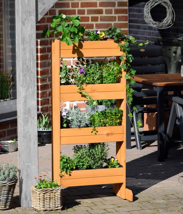 dobar Holz-Vertikalbeet mit 4 Pflanzkästen,