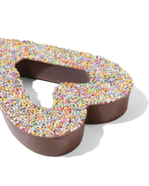 coeur en chocolat avec perles de sucre