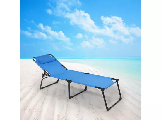 2 chaises longues pliantes en aluminium plage et jardin Gold Coast